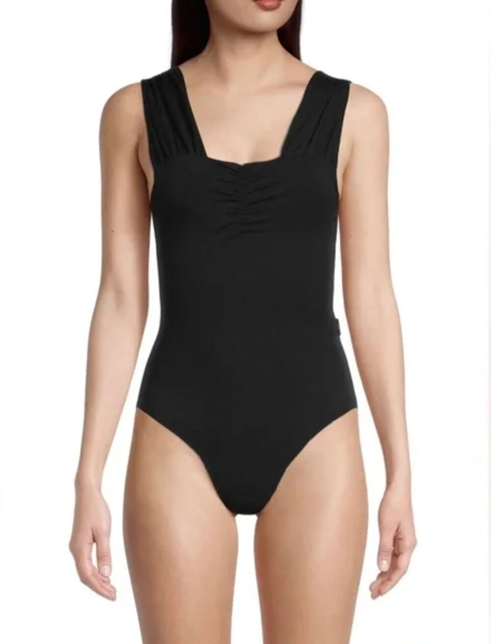 TED BAKER Eimma Black Rouched Bust Square Neck Jumpsuit // 10